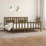 Honey brown pine wood bed frame with headboard 200x200 cm by vidaXL, Beds and slatted bases - Ref: Foro24-3188189, Price: 167...