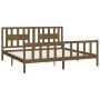 Estructura cama con cabecero madera pino marrón miel 200x200 cm de vidaXL, Camas y somieres - Ref: Foro24-3188189, Precio: 16...