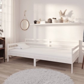 Sofa bed with white solid pine wood mattress 90x200 cm by vidaXL, Beds and slatted bases - Ref: Foro24-3083585, Price: 287,64...