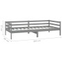 Sofa bed with solid pine wood mattress gray 90x200 cm by vidaXL, Beds and slatted bases - Ref: Foro24-3083571, Price: 261,05 ...