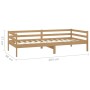 Honey brown solid pine wood sofa bed and mattress 90x200 cm by vidaXL, Beds and slatted bases - Ref: Foro24-3083557, Price: 2...