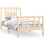 Bed frame with headboard solid pine wood 90x200 cm by vidaXL, Beds and slatted bases - Ref: Foro24-3188151, Price: 93,18 €, D...