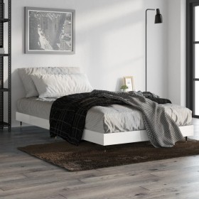 Glossy white engineered wood bed frame 90x200cm by vidaXL, Beds and slatted bases - Ref: Foro24-832167, Price: 99,90 €, Disco...