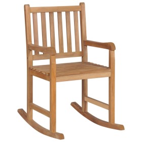 Silla mecedora de madera maciza de teca de vidaXL, Sillas de jardín - Ref: Foro24-44992, Precio: 136,99 €, Descuento: %