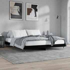 Black engineered wood bed frame 120x200 cm by vidaXL, Beds and slatted bases - Ref: Foro24-832150, Price: 129,99 €, Discount: %