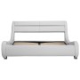 Bed frame with LED white synthetic leather 120x200 cm by vidaXL, Beds and slatted bases - Ref: Foro24-285734, Price: 265,81 €...