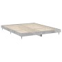 Estructura de cama madera de ingeniería gris hormigón 140x200cm de vidaXL, Camas y somieres - Ref: Foro24-832249, Precio: 112...