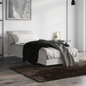 Sonoma gray engineered wood bed frame 75x190 cm by vidaXL, Beds and slatted bases - Ref: Foro24-832211, Price: 82,45 €, Disco...