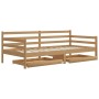 Sofa bed with drawers solid honey pine wood 90x200 cm by vidaXL, Beds and slatted bases - Ref: Foro24-3083682, Price: 175,43 ...