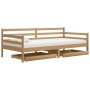 Sofá cama con cajones madera pino maciza miel 90x200 cm de vidaXL, Camas y somieres - Ref: Foro24-3083682, Precio: 175,43 €, ...