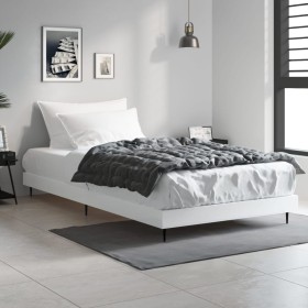 White engineered wood bed frame 90x200 cm by vidaXL, Beds and slatted bases - Ref: Foro24-832269, Price: 79,99 €, Discount: %