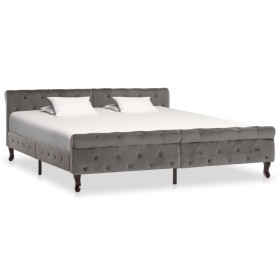 Estructura de cama de terciopelo gris 180x200 cm de vidaXL, Camas y somieres - Ref: Foro24-288562, Precio: 332,99 €, Descuent...