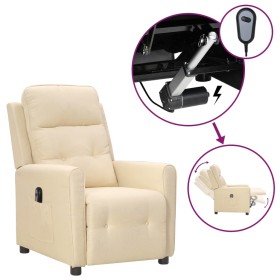 Sillón reclinable eléctrico de tela crema de vidaXL, Sillones - Ref: Foro24-3098910, Precio: 215,99 €, Descuento: %