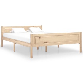 Estructura de cama de madera de pino maciza 140x200 cm de vidaXL, Camas y somieres - Ref: Foro24-322099, Precio: 95,67 €, Des...