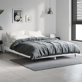 White engineered wood bed frame 140x190 cm by vidaXL, Beds and slatted bases - Ref: Foro24-832277, Price: 111,17 €, Discount: %