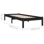 Solid black pine wood bed frame 100x200 cm by vidaXL, Beds and slatted bases - Ref: Foro24-810011, Price: 72,29 €, Discount: %