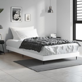 Glossy white engineered wood bed frame 100x200cm by vidaXL, Beds and slatted bases - Ref: Foro24-832263, Price: 90,99 €, Disc...