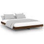 Oak brown engineered wood bed frame 200x200 cm by vidaXL, Beds and slatted bases - Ref: Foro24-832220, Price: 131,95 €, Disco...