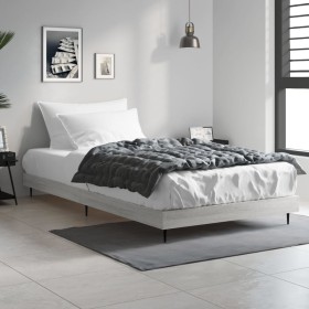 Sonoma gray engineered wood bed frame 100x200 cm by vidaXL, Beds and slatted bases - Ref: Foro24-832267, Price: 81,99 €, Disc...