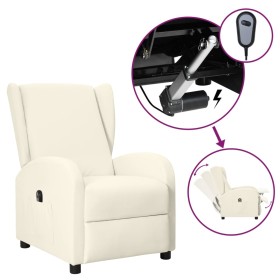 Electric recliner wing chair cream synthetic leather by vidaXL, Armchairs - Ref: Foro24-3098950, Price: 223,99 €, Discount: %