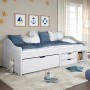 Sofa bed with 3 drawers solid white pine wood IRUN 90x200cm by vidaXL, Beds and slatted bases - Ref: Foro24-3185214, Price: 3...