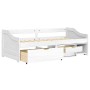 Sofa bed with 3 drawers solid white pine wood IRUN 90x200cm by vidaXL, Beds and slatted bases - Ref: Foro24-3185214, Price: 3...