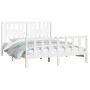 Bed frame with white pine wood headboard 160x200 cm by vidaXL, Beds and slatted bases - Ref: Foro24-3188177, Price: 151,99 €,...