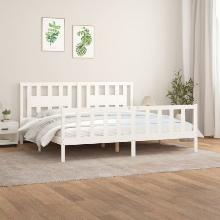 White pine wood bed frame with headboard 200x200cm by vidaXL, Beds and slatted bases - Ref: Foro24-3188187, Price: 152,81 €, ...