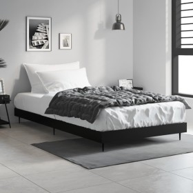 Estructura de cama madera de ingeniería negra 90x200 cm de vidaXL, Camas y somieres - Ref: Foro24-832270, Precio: 83,74 €, De...