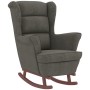 Sillón mecedora patas madera y taburete terciopelo gris oscuro de vidaXL, Mecedoras - Ref: Foro24-3121231, Precio: 272,21 €, ...