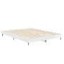 Glossy white engineered wood bed frame 140x190cm by vidaXL, Beds and slatted bases - Ref: Foro24-832279, Price: 124,50 €, Dis...