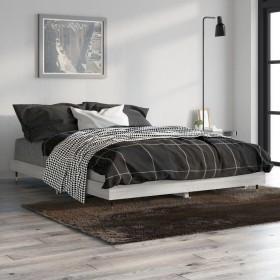 Sonoma gray engineered wood bed frame 140x190 cm by vidaXL, Beds and slatted bases - Ref: Foro24-832179, Price: 132,99 €, Dis...