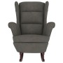 Sillón mecedora patas madera y taburete terciopelo gris oscuro de vidaXL, Mecedoras - Ref: Foro24-3121231, Precio: 272,21 €, ...