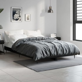 Estructura de cama madera de ingeniería negra 120x190 cm de vidaXL, Camas y somieres - Ref: Foro24-832294, Precio: 107,70 €, ...