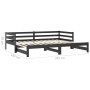 Removable sofa bed solid black pine wood 2x(90x200) cm by vidaXL, Beds and slatted bases - Ref: Foro24-3083658, Price: 397,44...