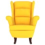 Sillón mecedora patas madera y taburete terciopelo amarillo de vidaXL, Mecedoras - Ref: Foro24-3121237, Precio: 272,58 €, Des...