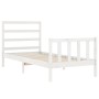 White solid wood bed frame with headboard 90x190 cm by vidaXL, Beds and slatted bases - Ref: Foro24-3191872, Price: 96,26 €, ...