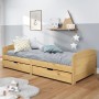 Sofá cama con 2 cajones madera maciza pino IRUN 90x200cm de vidaXL, Camas y somieres - Ref: Foro24-3185207, Precio: 204,53 €,...