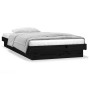 Estructura de cama con LED madera maciza negra 90x200 cm de vidaXL, Camas y somieres - Ref: Foro24-832702, Precio: 204,91 €, ...