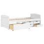 Sofa bed with 5 drawers solid white pine wood IRUN 90x200cm by vidaXL, Beds and slatted bases - Ref: Foro24-3185212, Price: 3...