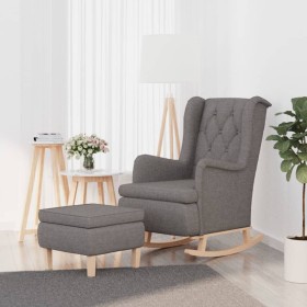 Sessel mit Schaukelfüßen und hellgrauem Stoffhocker von vidaXL, Sessel - Ref: Foro24-3121272, Preis: 272,55 €, Rabatt: %