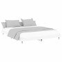 White engineered wood bed frame 200x200 cm by vidaXL, Beds and slatted bases - Ref: Foro24-832109, Price: 131,14 €, Discount: %