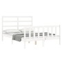 White solid wood bed frame with headboard 120x200 cm by vidaXL, Beds and slatted bases - Ref: Foro24-3191902, Price: 124,40 €...