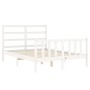 White solid wood bed frame with headboard 120x200 cm by vidaXL, Beds and slatted bases - Ref: Foro24-3191902, Price: 124,40 €...