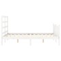 White solid wood bed frame with headboard 120x200 cm by vidaXL, Beds and slatted bases - Ref: Foro24-3191902, Price: 124,40 €...