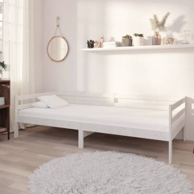 Sofa bed with white solid pine wood mattress 90x200 cm by vidaXL, Beds and slatted bases - Ref: Foro24-3083570, Price: 273,59...