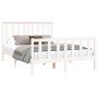 Bed frame with white pine wood headboard 140x200 cm by vidaXL, Beds and slatted bases - Ref: Foro24-3188207, Price: 137,84 €,...