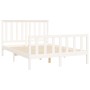 Bed frame with white pine wood headboard 140x200 cm by vidaXL, Beds and slatted bases - Ref: Foro24-3188207, Price: 137,84 €,...