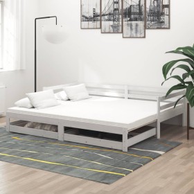 Removable sofa bed solid white pine wood 2x(90x200) cm by vidaXL, Beds and slatted bases - Ref: Foro24-3083695, Price: 260,99...