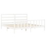 Estructura de cama con cabecero madera maciza blanco 200x200 cm de vidaXL, Camas y somieres - Ref: Foro24-3191927, Precio: 14...